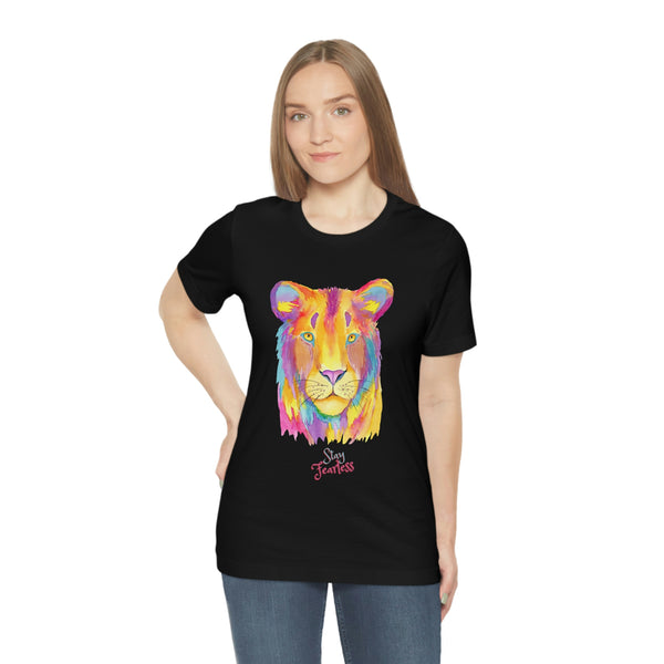 Stay Fearless Colorful Lion Jersey T-Shirt