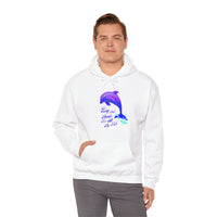 "So Long And Thankx For All The Fish" Dolphin Adult Unisex Heavy Blend™ Hooded Sweatshirt