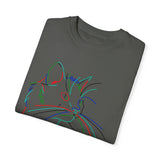 Rainbow Kitty " Unconditional Love Has Whiskers and A Sandpaper Tongue" Garment-Dyed 100% Cotton-shirt