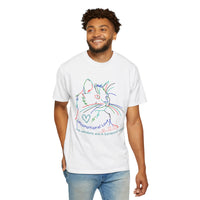 Rainbow Kitty " Unconditional Love Has Whiskers and A Sandpaper Tongue" Garment-Dyed 100% Cotton-shirt