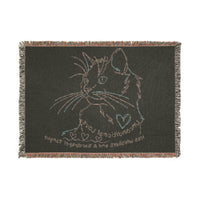 Rainbow Kitty : Unconditional Love" Woven Blanket