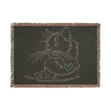 Rainbow Kitty : Unconditional Love" Woven Blanket