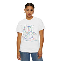 Rainbow Kitty " Unconditional Love Has Whiskers and A Sandpaper Tongue" Garment-Dyed 100% Cotton-shirt