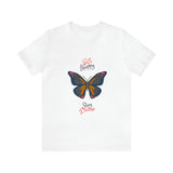 "Stay Happy Stay Divine" Butterfly Jersey Short Sleeve Tee