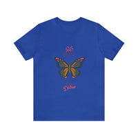 "Stay Happy Stay Divine" Butterfly Jersey Short Sleeve Tee