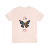 "Stay Happy Stay Divine" Butterfly Jersey Short Sleeve Tee