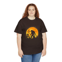 "If You Don't Like How I Am Living You Can Just Leave This Long-Haired Forest Dweller Alone" Bigfoot Unisex Heavy Cotton Tee