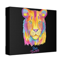 "Stay Fearless" Multicolored Lion Classic Stretched Canvas