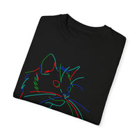 Rainbow Kitty " Unconditional Love Has Whiskers and A Sandpaper Tongue" Garment-Dyed 100% Cotton-shirt