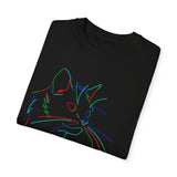 Rainbow Kitty " Unconditional Love Has Whiskers and A Sandpaper Tongue" Garment-Dyed 100% Cotton-shirt