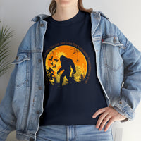 "If You Don't Like How I Am Living You Can Just Leave This Long-Haired Forest Dweller Alone" Bigfoot Unisex Heavy Cotton Tee