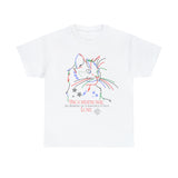 "Unconditional Love Has Whiskers and A Sandpaper Tounge" Rainbow Kitty Unisex Heavy Cotton Tee