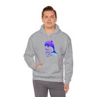 "So Long And Thankx For All The Fish" Dolphin Adult Unisex Heavy Blend™ Hooded Sweatshirt