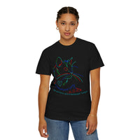 Rainbow Kitty " Unconditional Love Has Whiskers and A Sandpaper Tongue" Garment-Dyed 100% Cotton-shirt