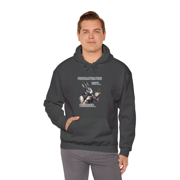 "Procrastinators Unite... Tomorrow" Rabbit Unisex Heavy Blend™ Hooded Sweatshirt