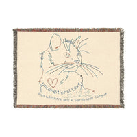 Rainbow Kitty : Unconditional Love" Woven Blanket