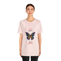 "Stay Happy Stay Divine" Butterfly Jersey Short Sleeve Tee