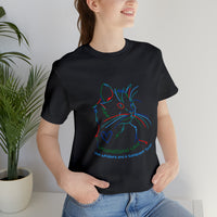 "Unconditional Love Has Whiskers and A Sandpaper Tounge" Rainbow Kitty Unisex Jersey Short Sleeve Tee