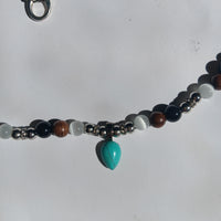 Turquoise Stone Pie/Tear Shape Pendant Necklace