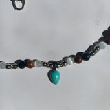 Turquoise Stone Pie/Tear Shape Pendant Necklace