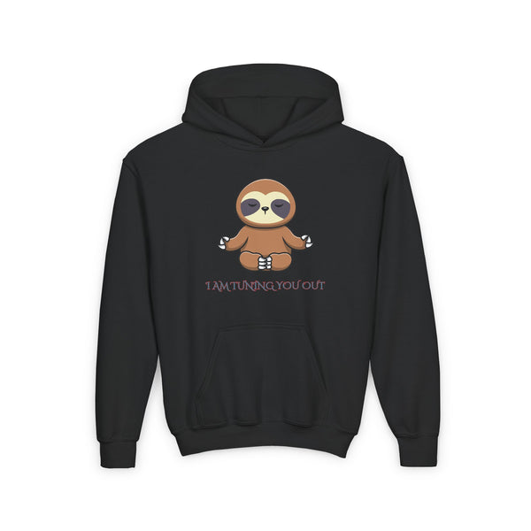 "I Am Tuning You Out" Youth Heavy Blend Hooded Sweatshirt