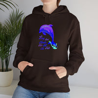 "So Long And Thankx For All The Fish" Dolphin Adult Unisex Heavy Blend™ Hooded Sweatshirt
