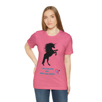 " I Love Unicorns Way More Than People" Womens Jersey Short Sleeve Tee