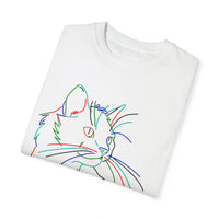 Rainbow Kitty " Unconditional Love Has Whiskers and A Sandpaper Tongue" Garment-Dyed 100% Cotton-shirt