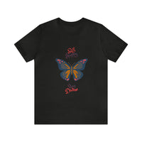 "Stay Happy Stay Divine" Butterfly Jersey Short Sleeve Tee