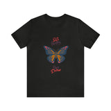 "Stay Happy Stay Divine" Butterfly Jersey Short Sleeve Tee