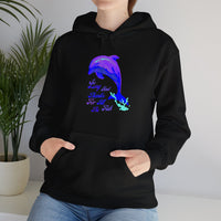 "So Long And Thankx For All The Fish" Dolphin Adult Unisex Heavy Blend™ Hooded Sweatshirt