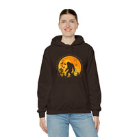 "If You Don't Like How I Am Living You Can Just Leave This Long-Haired Forest Dweller Alone" Bigfoot Unisex Heavy Blend™ Hooded Sweatshirt