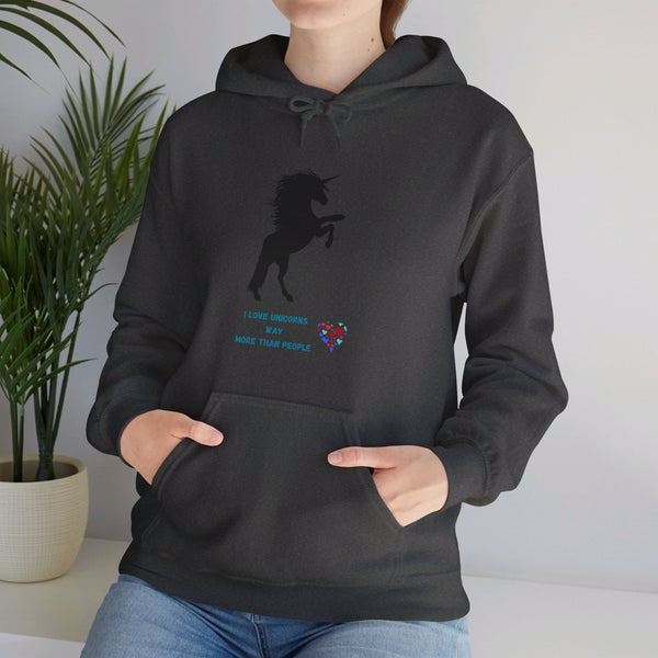 I Love Unicorns Way More Than People Unisex Heavy Blend™ Hooded Sweatshirt