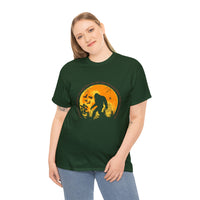 "If You Don't Like How I Am Living You Can Just Leave This Long-Haired Forest Dweller Alone" Bigfoot Unisex Heavy Cotton Tee