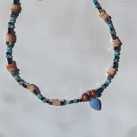 Blue Lace Agate Teardrop Pendant Necklace