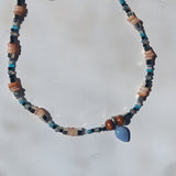 Blue Lace Agate Teardrop Pendant Necklace