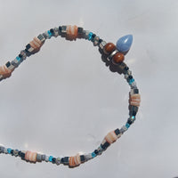 Blue Lace Agate Teardrop Pendant Necklace