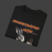"Procrastinators Unite...Tomorrow" Rabbit T-shirt