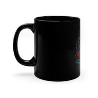 Unconditional Love Has Whiskers and A Sandpaper Tounge Rainbow Cat 11oz Black Mug