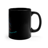 Unconditional Love Has Whiskers and A Sandpaper Tounge Rainbow Cat 11oz Black Mug