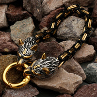 Nordic Viking Celtic Druid Men Stainless Steel Snake Chain Bracelet