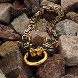 Nordic Viking Celtic Druid Men Stainless Steel Snake Chain Bracelet