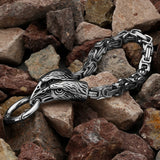 Nordic Viking Celtic Druid Men Stainless Steel Snake Chain Bracelet