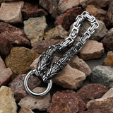 Nordic Viking Celtic Druid Men Stainless Steel Snake Chain Bracelet