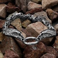 Nordic Viking Celtic Druid Men Stainless Steel Snake Chain Bracelet