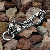 Nordic Viking Celtic Druid Men Stainless Steel Snake Chain Bracelet