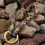 Nordic Viking Celtic Druid Men Stainless Steel Snake Chain Bracelet